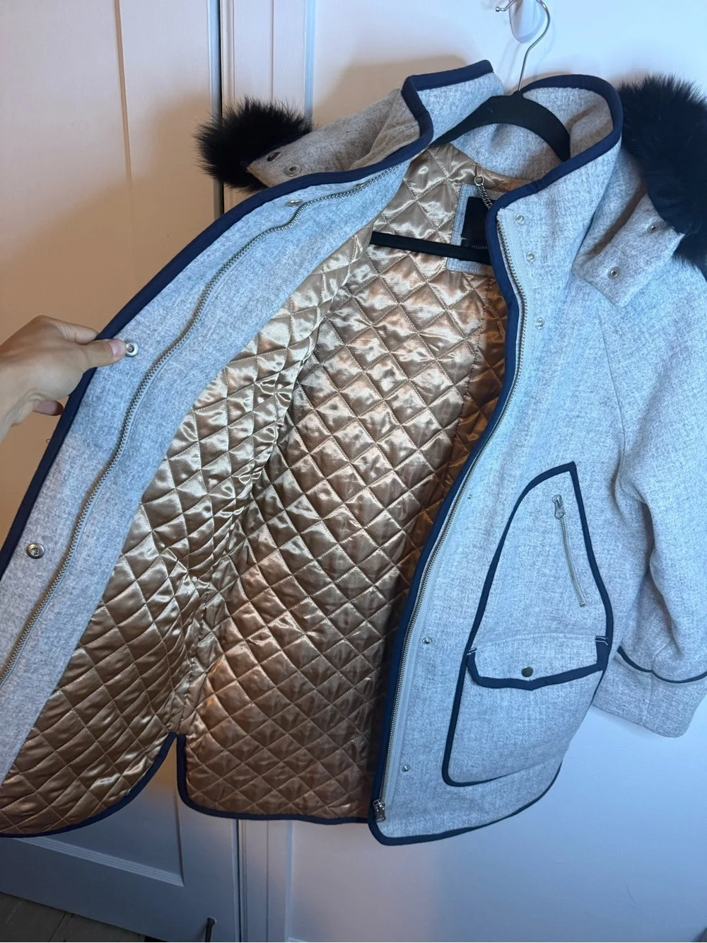 J.Crew Gray Summit Parka in Italian Stadium-Cloth Wool